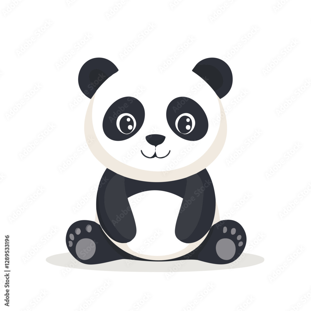 Minimalist flat illustration of Panda, featuring a clean design isolated on a white background.
Minimalist flat illustration of Panda, featuring a clean design isolated on a white background.