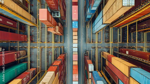 Commercial distribution centers with organized inventory systems