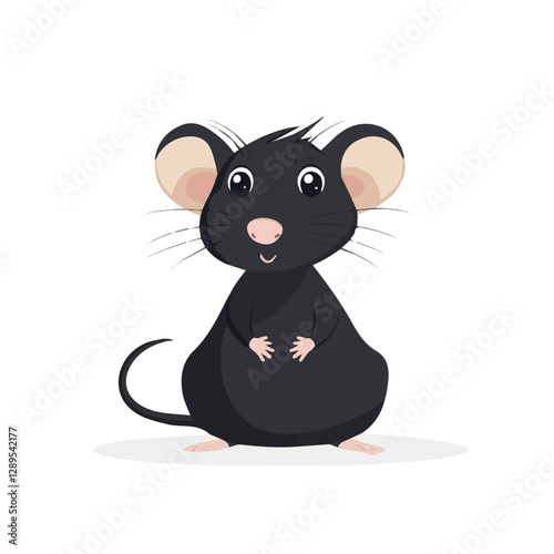 Minimalist flat illustration of Rat, featuring a clean design isolated on a white background.

