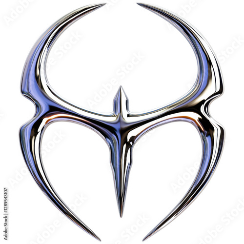 Stylized metal horns reflecting gothic and tribal design influences with a neo-emo aesthetic