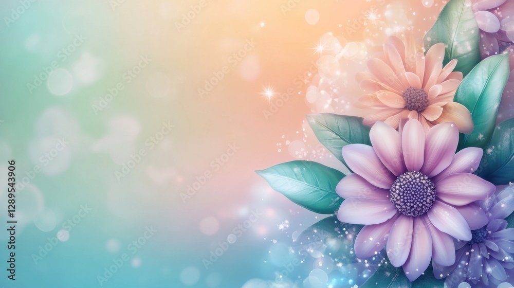 Obraz premium Beautiful background template made of Spring flowers.