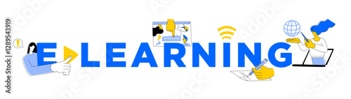 E-Learning Concept with Online Education and Digital Courses