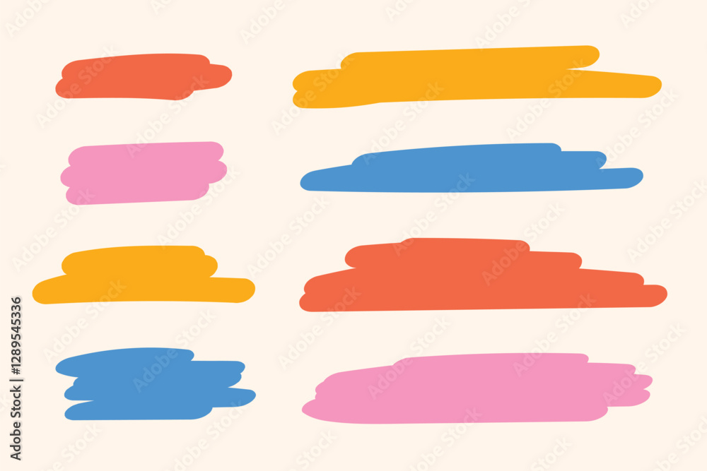 Highlight marker lines. Hand drawn text boxes, highlight, mark. Colored marker lines strokes. Marker stripes Highlight marker lines. Hand drawn text boxes, highlight, mark. Colored marker lines strokes. Marker stripes