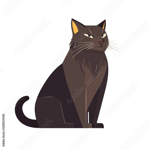 Minimalist flat illustration of Wildcat, featuring a clean design isolated on a white background.

