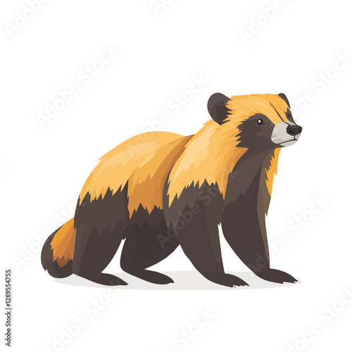 Minimalist flat illustration of Wolverine, featuring a clean design isolated on a white background.


