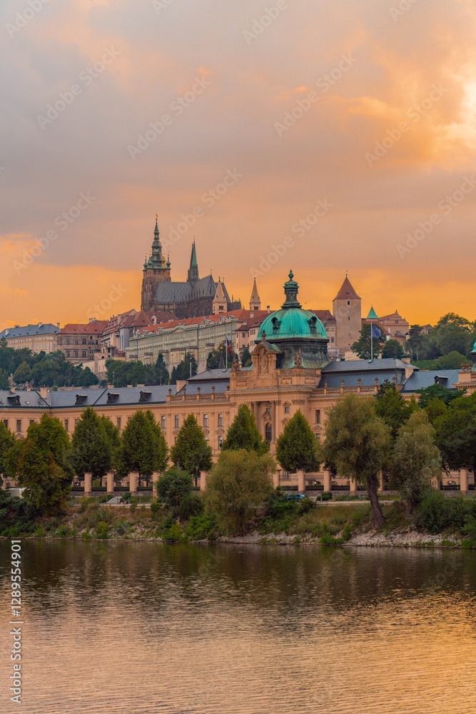 The Prague Castle at sunset The Prague Castle at sunset
