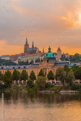 The Prague Castle at sunset