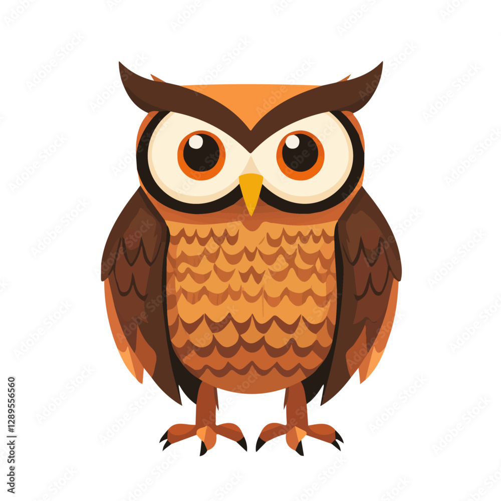 Minimalist flat illustration of Owl, featuring a clean design isolated on a white background.
Minimalist flat illustration of Owl, featuring a clean design isolated on a white background.
