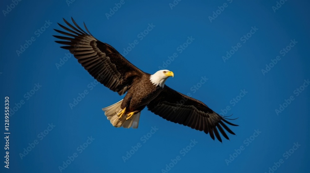 Bald Eagle in Flight with Wings Spread Bald Eagle in Flight with Wings Spread