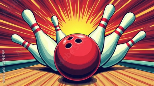 Retro Pop Art Bowling Strike