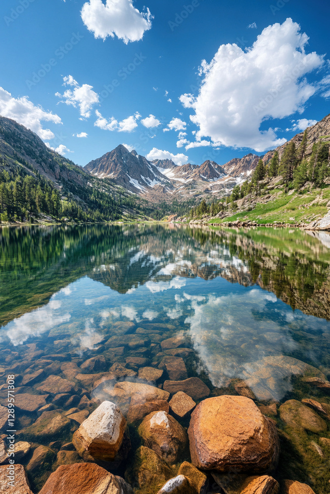 Naklejka premium mountain lake in the mountains