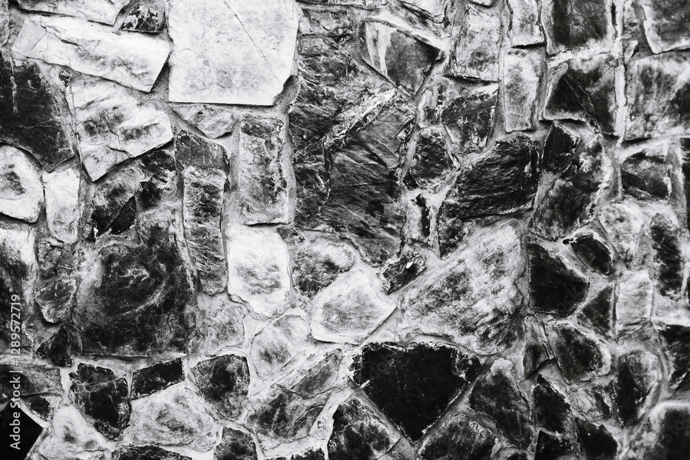 Fototapeta premium A close-up image of a stone wall in monochrome.