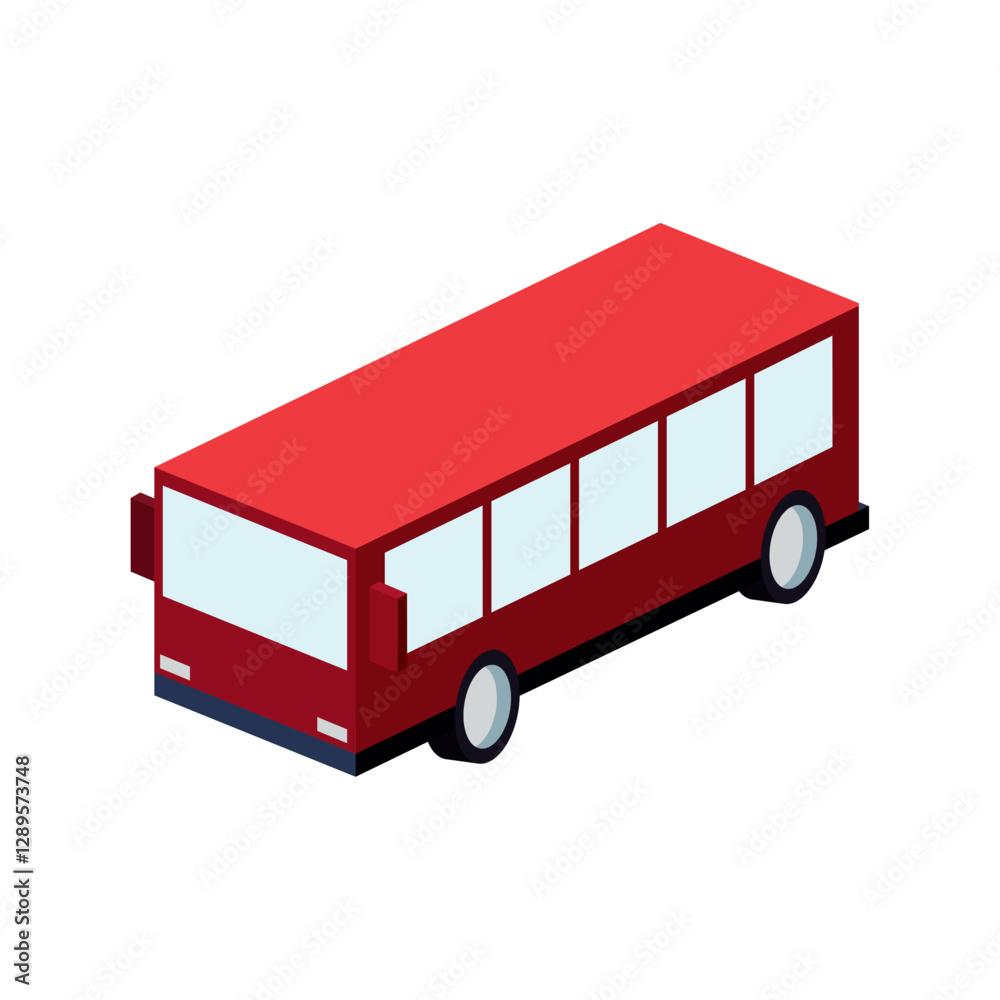 3D bus icon vector image with a white background 3D bus icon vector image with a white background