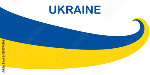 Ukraine flag on a white background. Vector illustration.