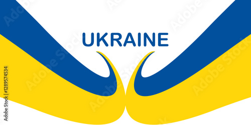 Ukraine flag on a white background. Vector illustration.