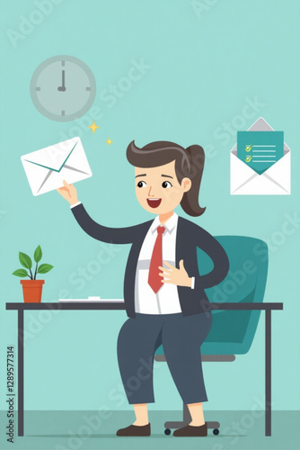 Businesswoman Launching Targeted Email Advertising Campaign to Reach Ideal Customers Effectively