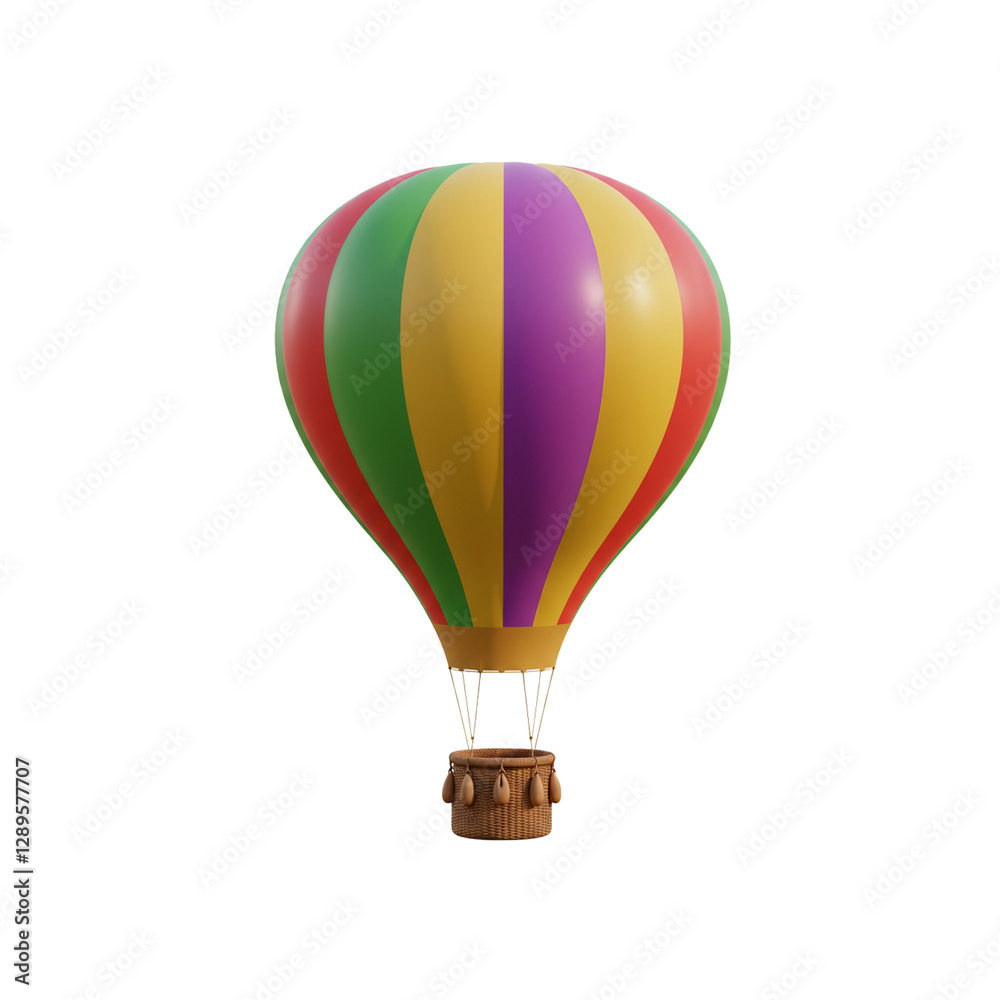 Fototapeta premium 3d Air Balloon isolated on transparent background