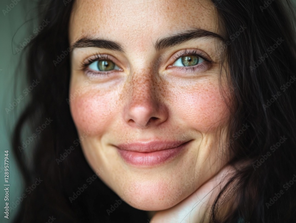 Smiling Woman with Freckles Portrait Smiling Woman with Freckles Portrait