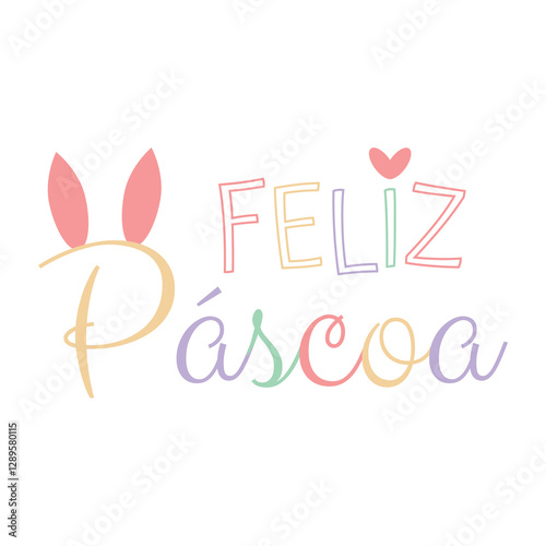 word happy easter bleached in portuguese