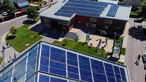 solar panels on a roof