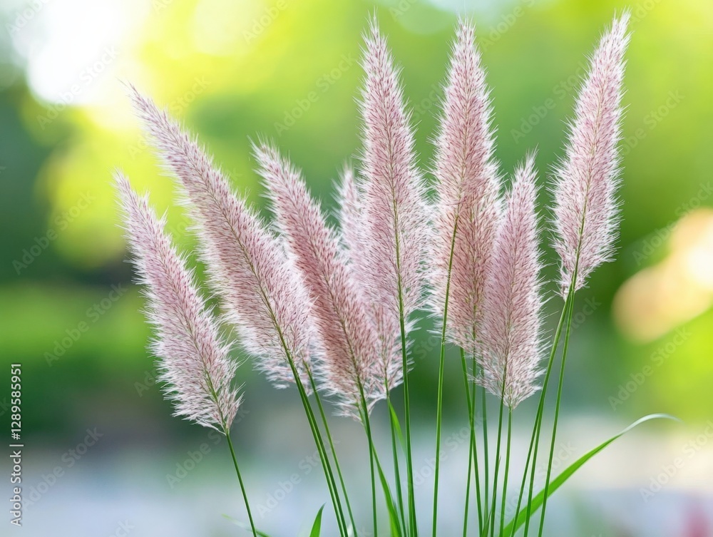 close-up of ornamental grass plumes in soft light close-up of ornamental grass plumes in soft light