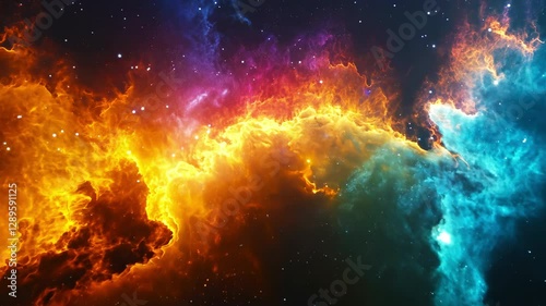 Ethereal Nebula with Vivid Colors in the Universe - Made with Generative AI