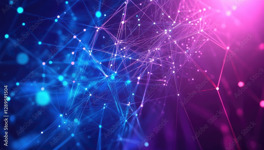 Abstract network connecting points in a vibrant digital space Abstract network connecting points in a vibrant digital space