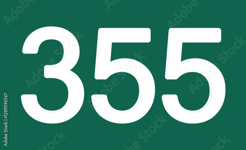 Number 355 on green background