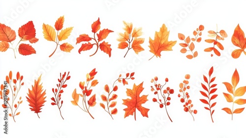 Wallpaper Mural A set of vector borders with autumn leaves. These borders can be used to decorate greeting cards, banners, washi tape, and other Thanksgiving Day items. Torontodigital.ca