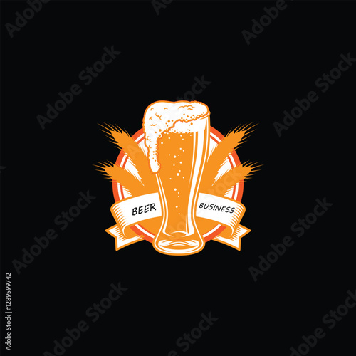 beer bar logo design vector