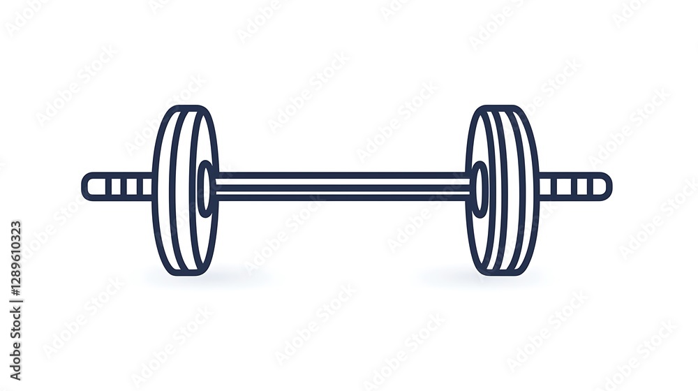 Design a barbell plate icon in a trendy line style, minimalistic and modern, isolated on a white background Design a barbell plate icon in a trendy line style, minimalistic and modern, isolated on a white background