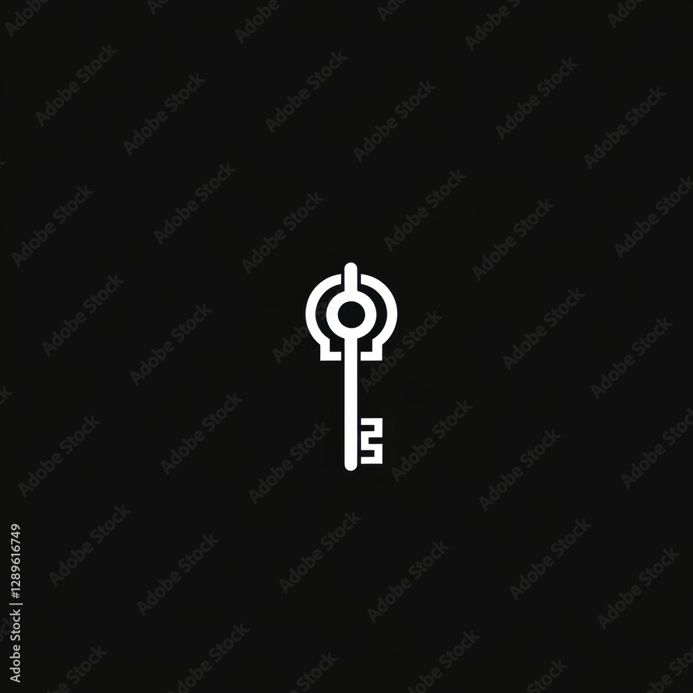 A key. Cybersecurity concept. A key. Cybersecurity concept.