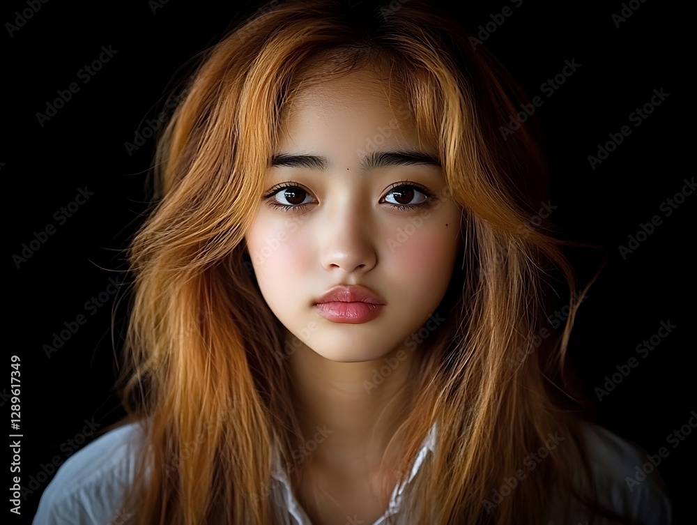 Woman, portrait, studio, dark background, beauty Woman, portrait, studio, dark background, beauty
