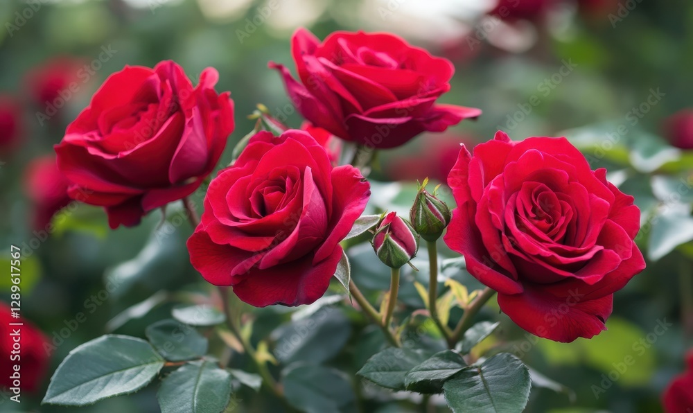 Luxurious close-up of silky red roses, soft focus highlighting velvety textures and rich crimson tones, exuding elegance and romance Luxurious close-up of silky red roses, soft focus highlighting velvety textures and rich crimson tones, exuding elegance and romance