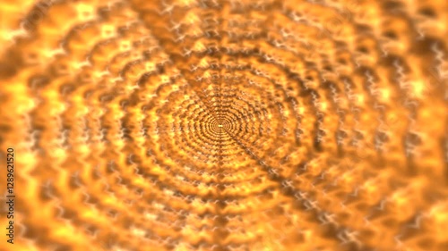 Tunnel of Fire Light Glowing Rings of Solar Flames and Burning Heat