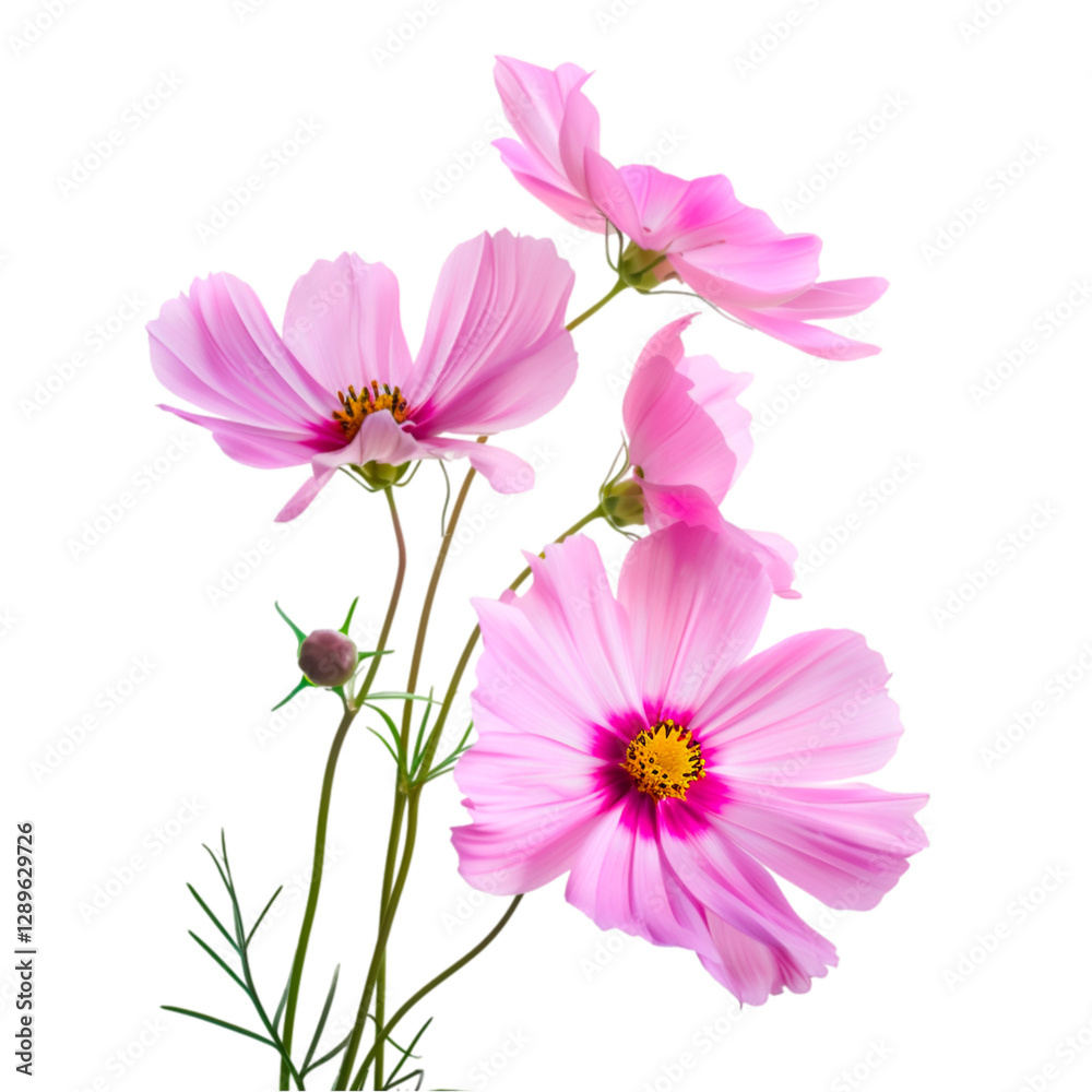 Delicate Pink Cosmos Flowers Dark Background Delicate Pink Cosmos Flowers Dark Background