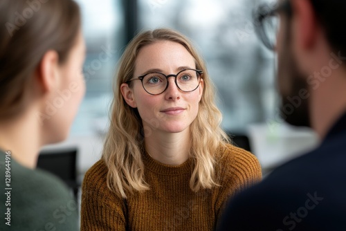 business meeting with a thoughtful woman