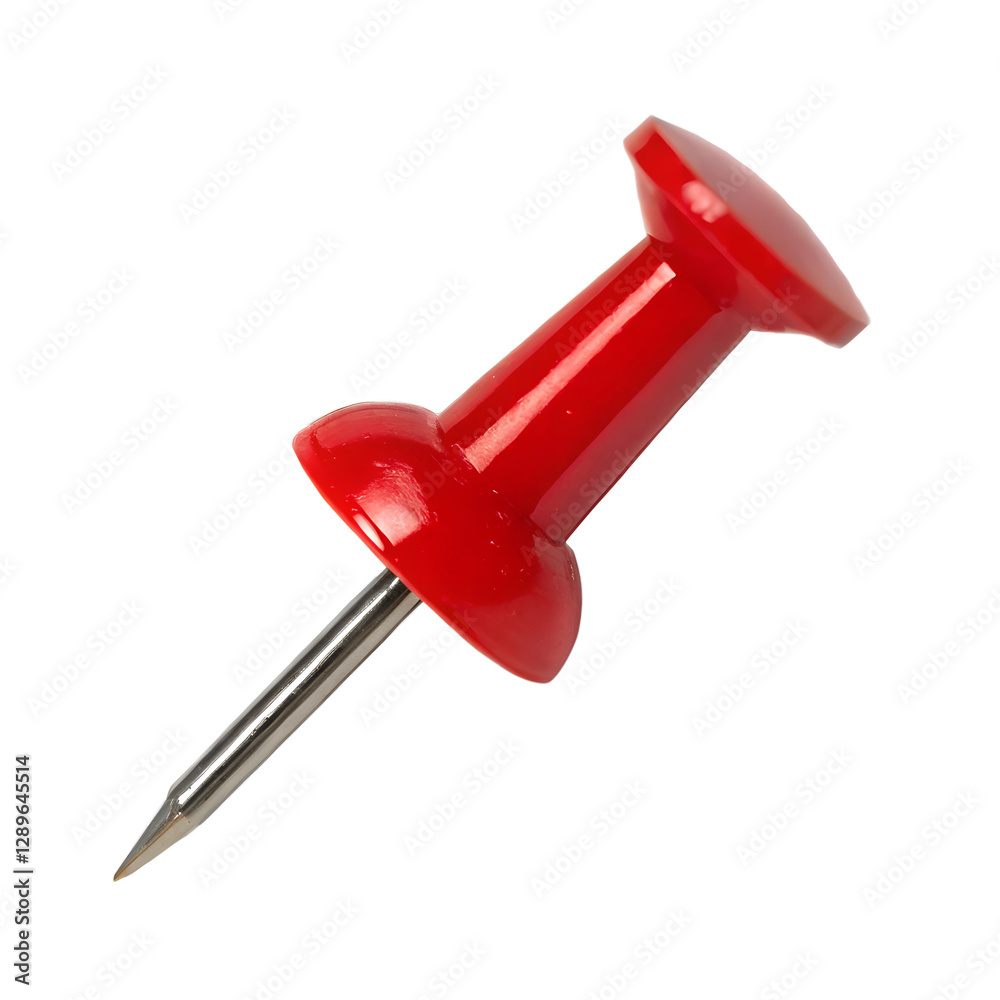 Red push pin isolated on transparent background Red push pin isolated on transparent background