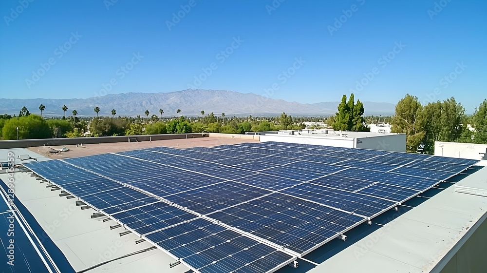roof installed photovoltaic PV sun collector