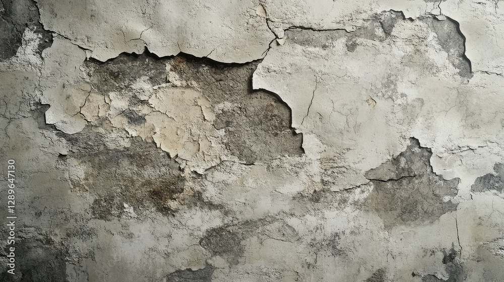 Obraz premium A minimalist composition featuring a cracked and peeling painted wall