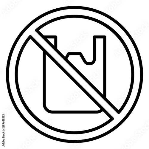 Free Download Illustration of No Plastic Bag Sign Line Icon - GFXLoad