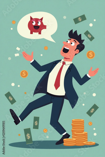 Financial Crisis: Unexpected Stock Market Drop, Money Loss, Risky Investment Strategy Illustration