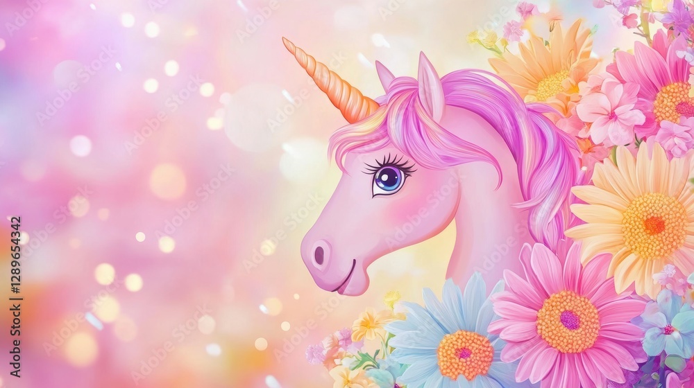 Beautiful unicorn character in Spring Beautiful unicorn character in Spring