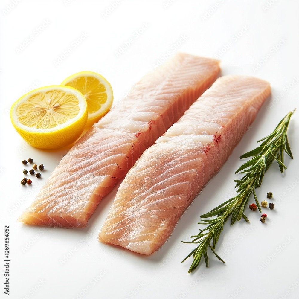 Fresh White Fish Fillet with Lemon and Rosemary Fresh White Fish Fillet with Lemon and Rosemary