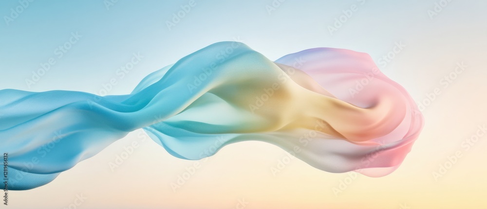 Fototapeta premium abstract flowing pastel fabric on gradient background