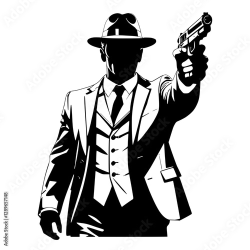 Man holding hand gun 