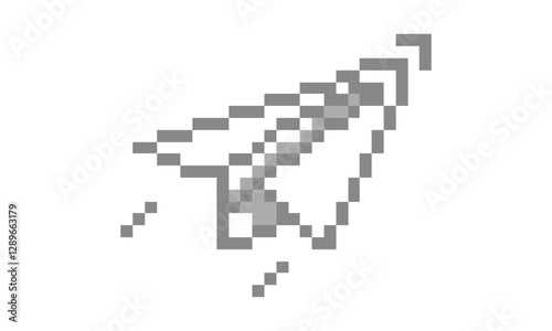 pixel art of plane paper icon
