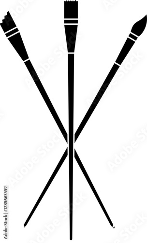 Brushes silhouette vector