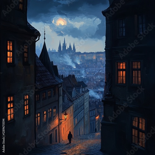 Czech Gothic Castle Night