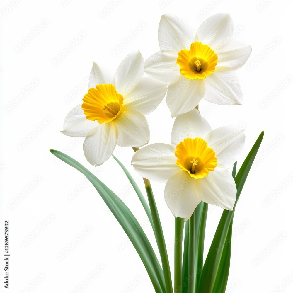 Fototapeta premium Spring flowers on white.